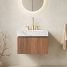 MURI 24" Bathroom Vanity & Sink, Floating Plywood Storage Cabinet with 2 Doors, Carrara