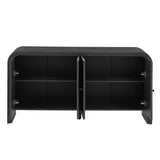 Handwoven Wood Slat Door Sideboard