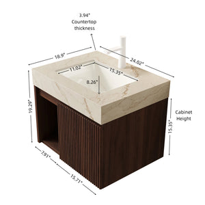 Eiden 24" Bathroom Vanity & Sink, Floating Storage Cabinet