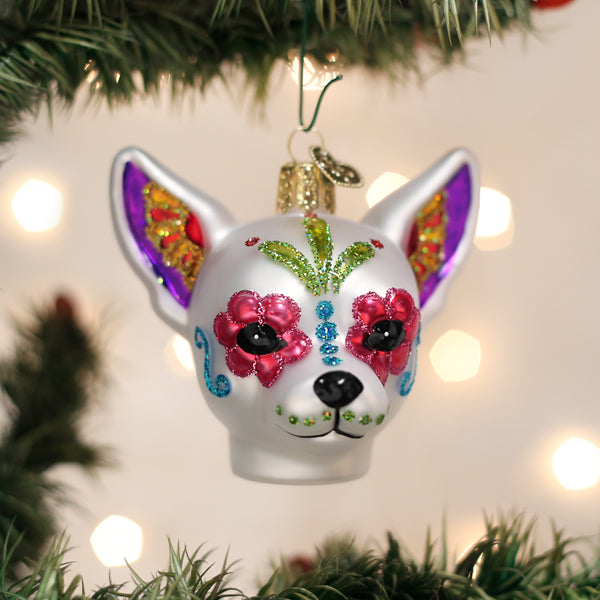 Dia De Los Muertos Dog Ornament 2.5x3.25x2.5 Inches