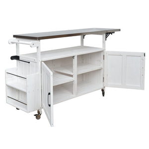 Foldable Outdoor Kitchen Island Patio Cart with Storage