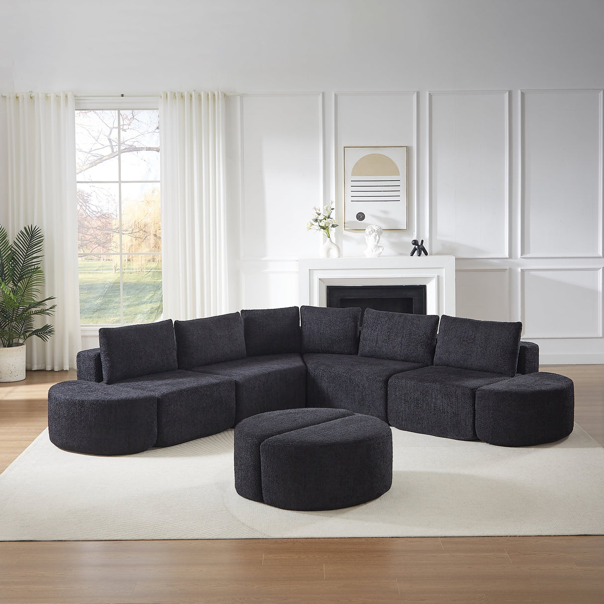 Modular Sofa Set in Chenille Fabric