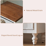 Rustic Dark Blue 3-Drawer Wooden Cabinet with Aged Finish & Floral Handles