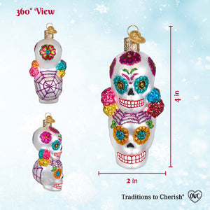 Dia De Los Muertos Stacking Skulls Ornament