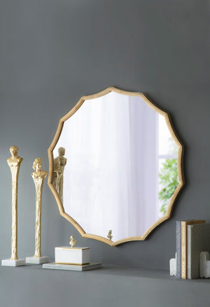 D40' Round Sunburst Wall Mirror with Gold Finish, Wall Decor Mirror for Entryway Bedroom Living Room