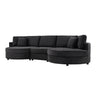 Modern 3 Seater Upholstered Sofa With Curved Design