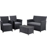 4 Piece All-Weather Rattan Outdoor Sectional Set with Cushions