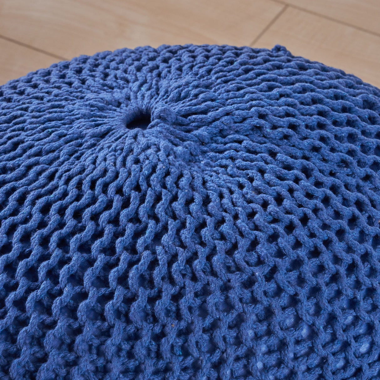 Bordeaux - Knitted Round Pouf, Versatile Ottoman And Floor Cushion