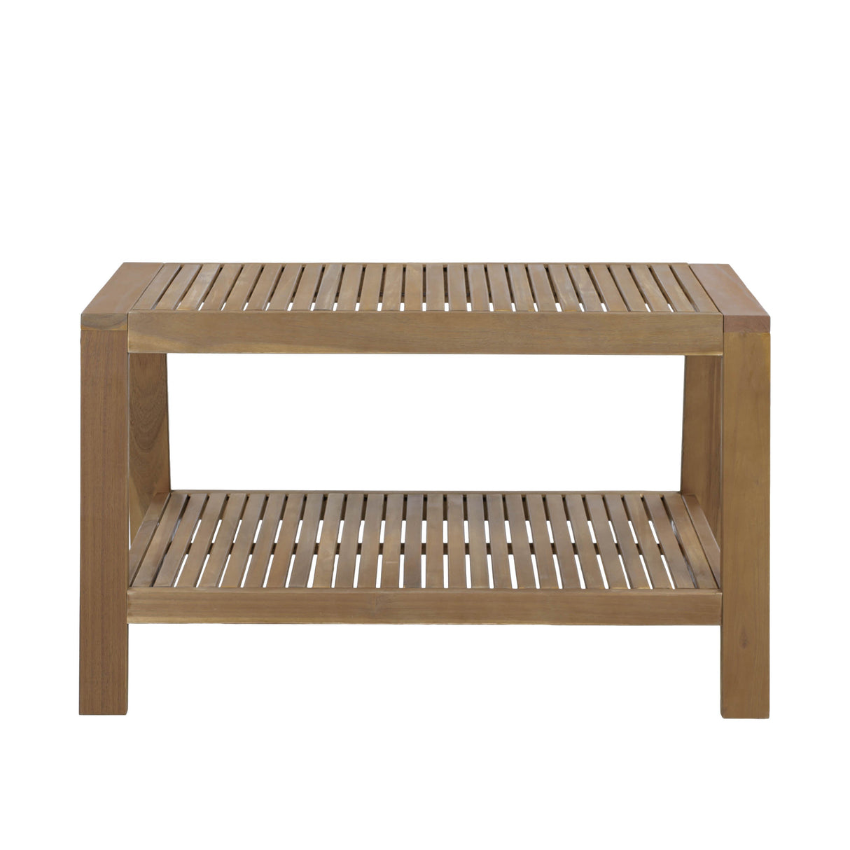 2-Piece Outdoor Gray Acacia Wood Conversation Set