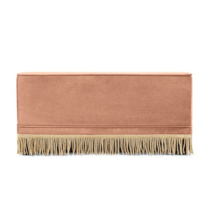 Duchess 33' Medium Princess Pet Bed Sofa with Fringe Skirt, Peach Orange Performance Velvet