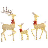 4.5ft 3-Piece Outdoor Light Up Christmas Deer Family Set of 3, with 3 LED Light Modes