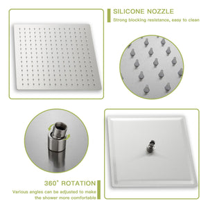 Ultra Thin Square Rainfall Shower Head Stainless Steel, Wall Or Ceiling Mount