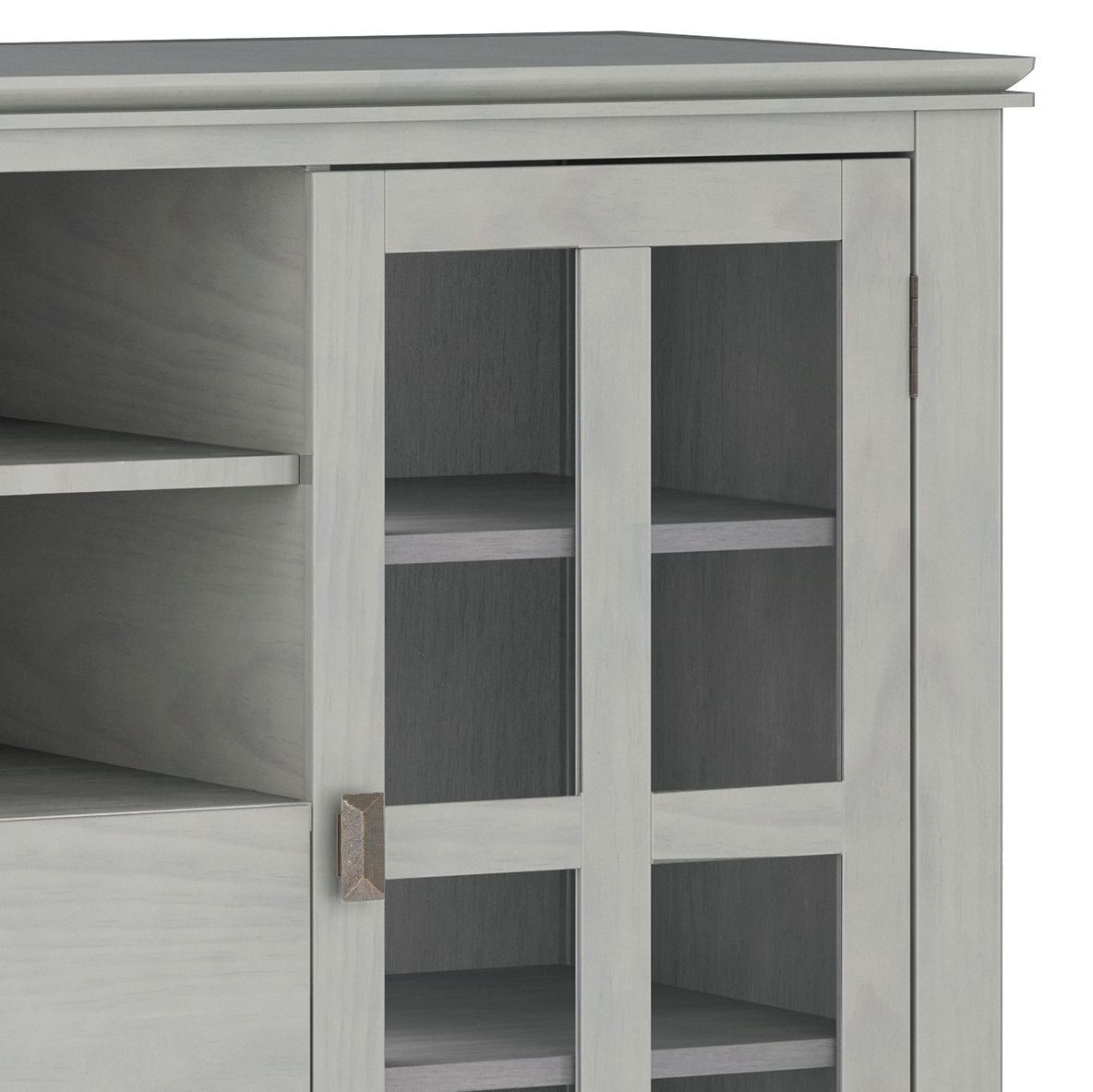 Handcrafted Tall TV Media Stand with Glass Doors and Storage - Multiple Colors