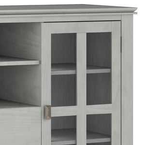 Handcrafted Tall TV Media Stand with Glass Doors and Storage - Multiple Colors