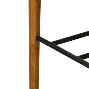 Renee Indoor Wooden Upholstered Barstool with Rubberwood Frame - Ivory or Walnut