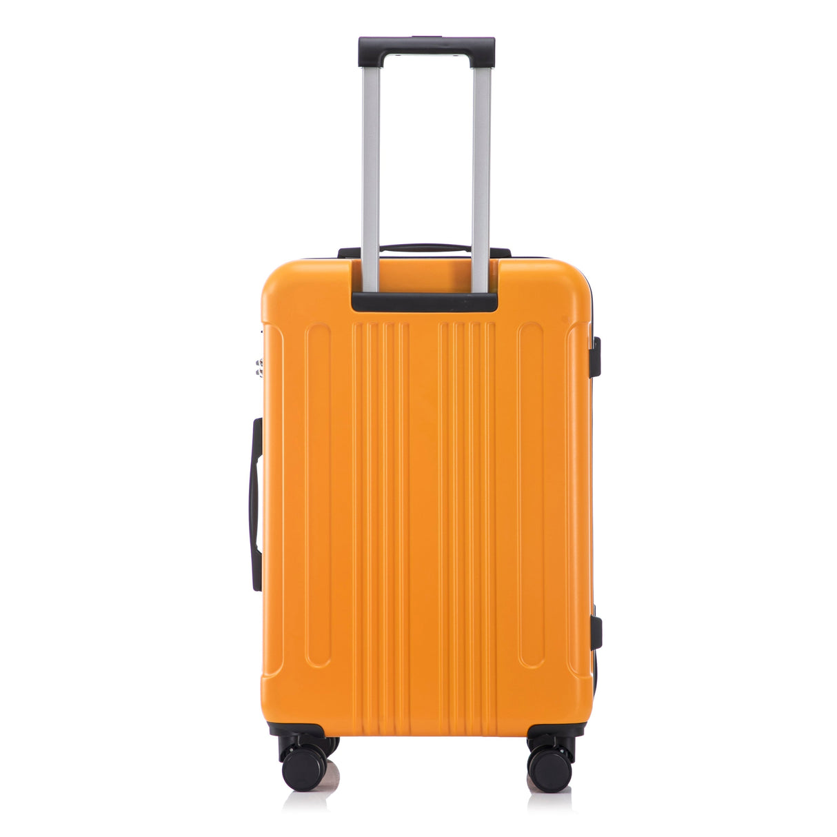 3-Piece ABS Spinner Wheel Luggage Set in Black and Orange