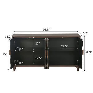59.8" Sideboard With Honeycomb Pattern