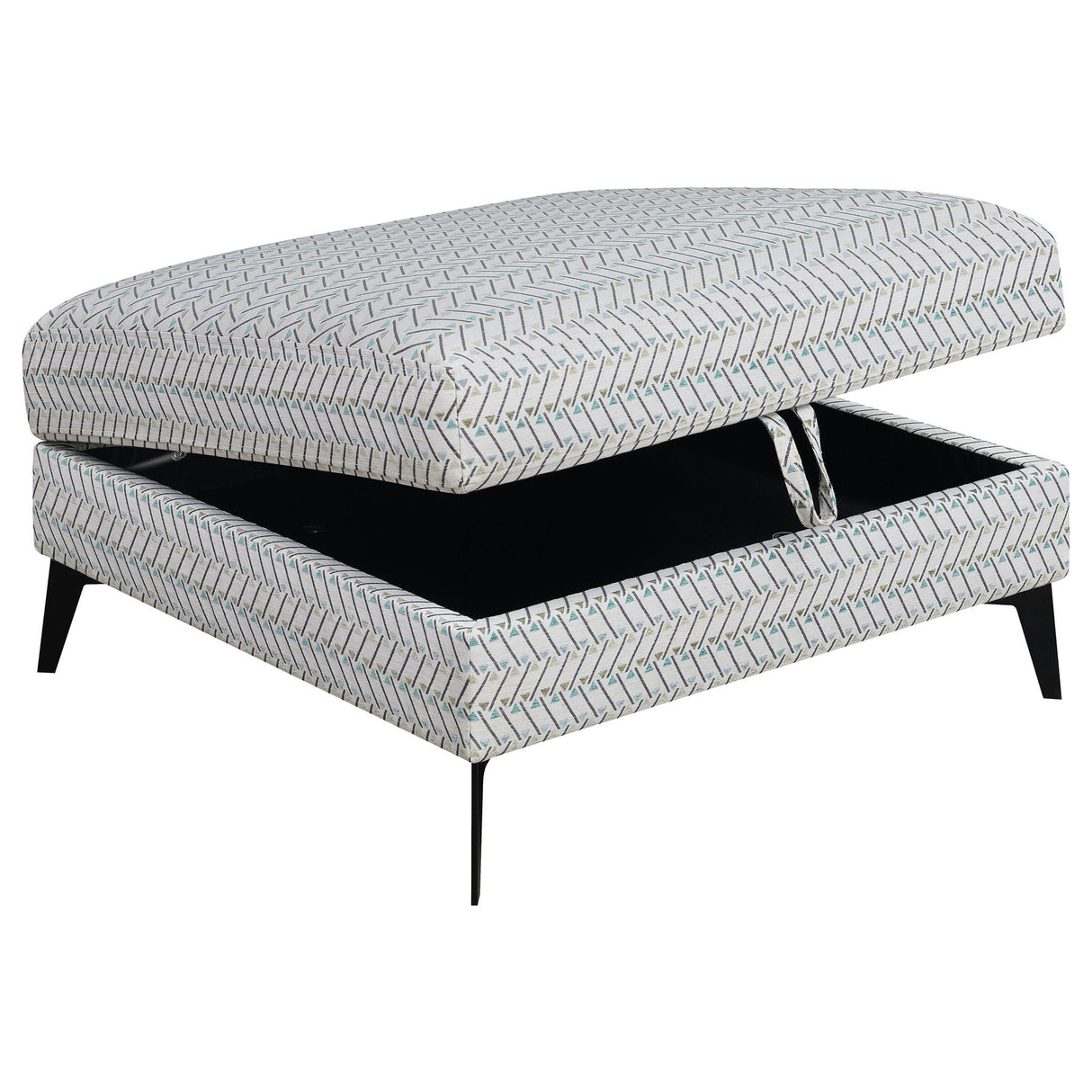 Harrison - Upholstered Storage Ottoman - Gray / Black