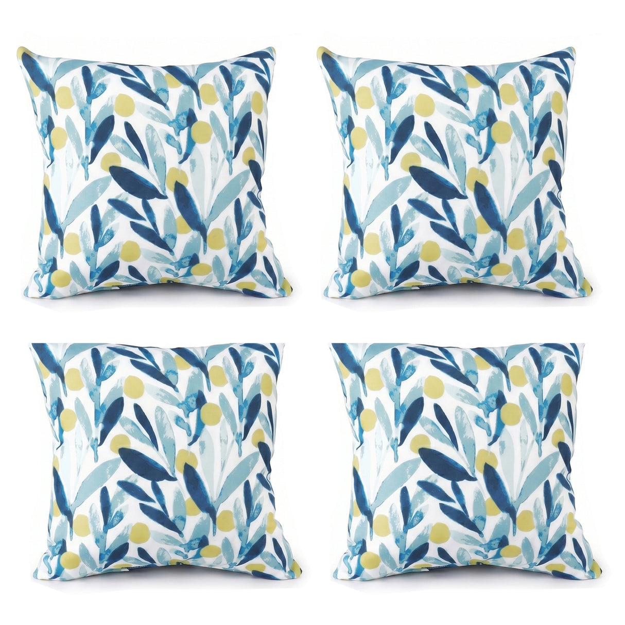 4 Pack Outdoor Pillow Covers - Coastal Leaves