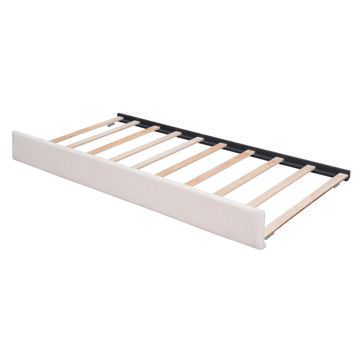 Teddy Fleece Full Size Upholstered Platform Bed with Twin Trundle
