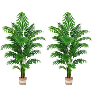 Artificial Palm Tree 6ft - Large Fake Tropical Tree (2 Pack)