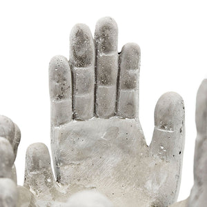 Set of 2 6x6x9' Accepting Hands Accent Cement Hand Decor