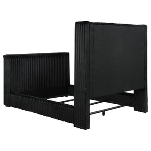 Centergrove Upholstered Queen Wingback TV Bed Black