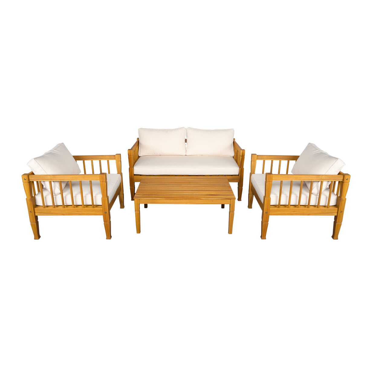 4-Piece Patio Furniture Set with Coffee Table and Cushions