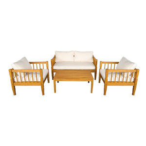 4-Piece Patio Furniture Set with Coffee Table and Cushions