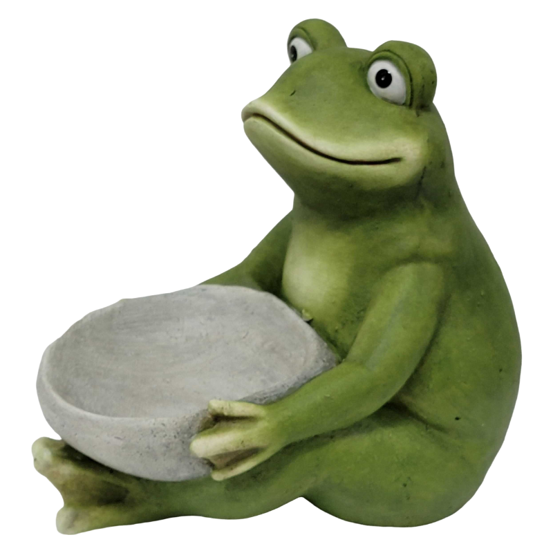 14-Inch Moss Frog Sculpture