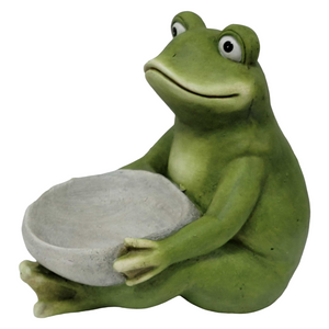 14-Inch Moss Frog Sculpture