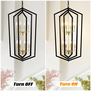 8-Light Lantern Tired Farmhouse Ceiling Hanging Light