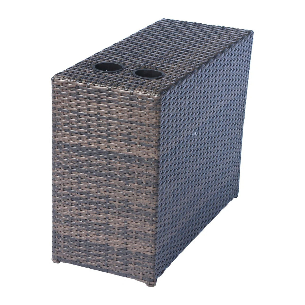 Weather Resistant Wicker Conversation Set with Cushions – Dark Brown or Dark Gray