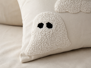 Ivory Tufted Ghost Pillow Cover