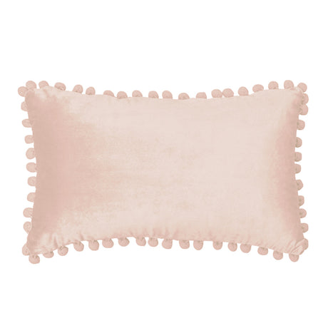 12''x20'' Velvet Pom-Pom lumbar support Throw Pillow | 7 Colors – Soft & Playful Ball Trim Design | Chic Lumbar & Accent Pillow | Insert Included