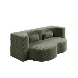 Convertible Foam-Filled Sleeper Sofa Bed With 2 Pillows
