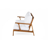 Acacia Wood Outdoor Sofa Set for 4 with Cushions and Coffee Table