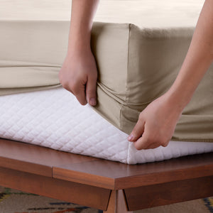 Linenspa 600TC Cotton Blend Queen Pillowcase Set - Sand