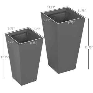 Durable & Stackable Plant Pot, 2-Pack Outdoor Planter Set