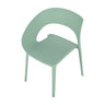 Plastic Accent Chair with UV Resistance and Ergonomic Backrest - Green or Orange
