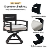 7-piece outdoor patio aluminum furniture, modern dining set, ember black
