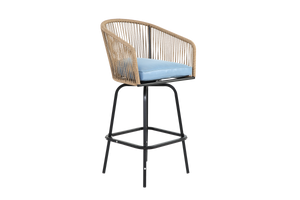 Outdoor Bar Stools Set of 4 with Armrests and Backrest