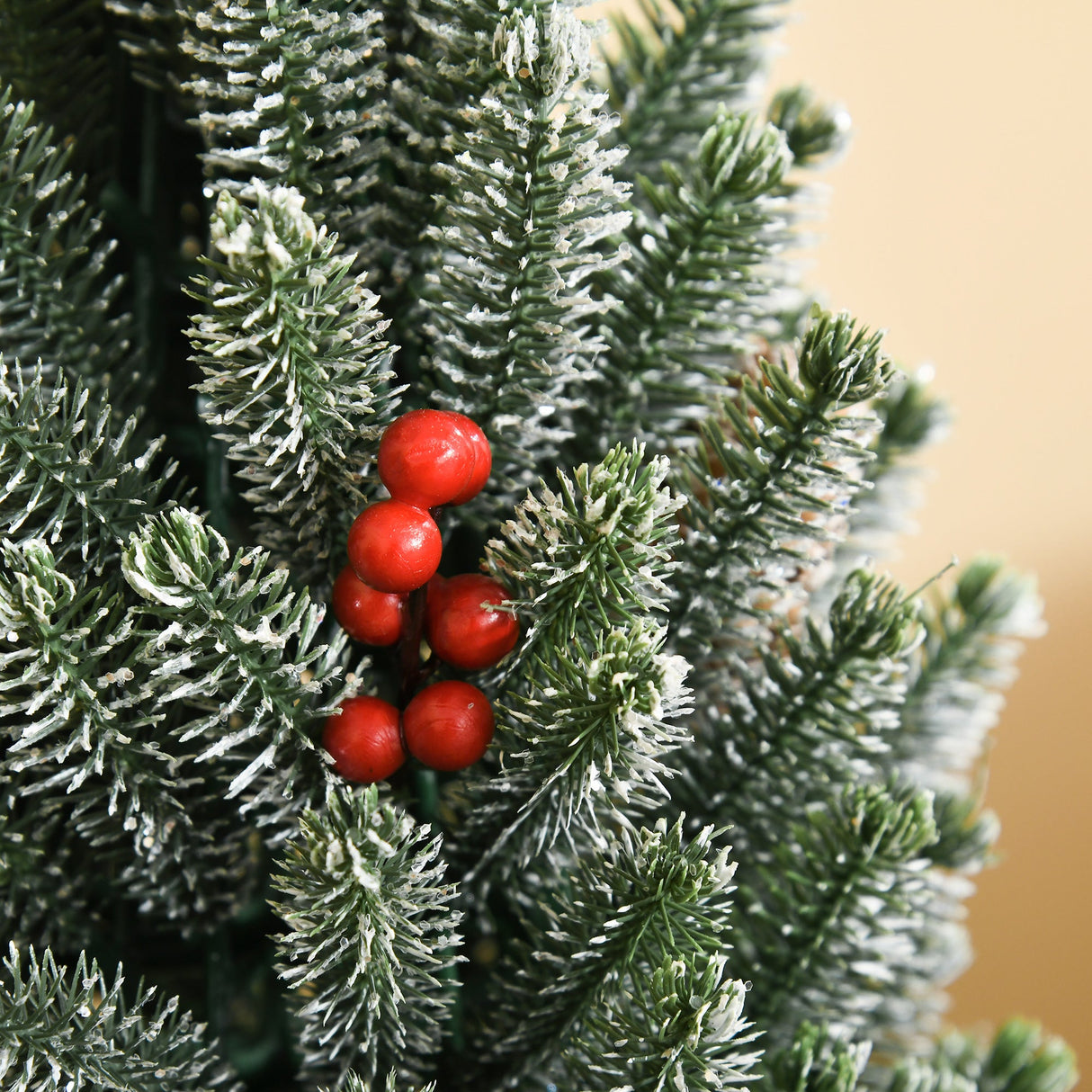 HOMCOM 18" Tall Unlit Miniature Snow-Flocked Tabletop Christmas Tree