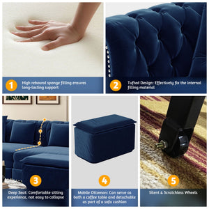 3 In 1 Pull Out Convertible Sleeper Sofa Bed, King Size, Chaise Lounge