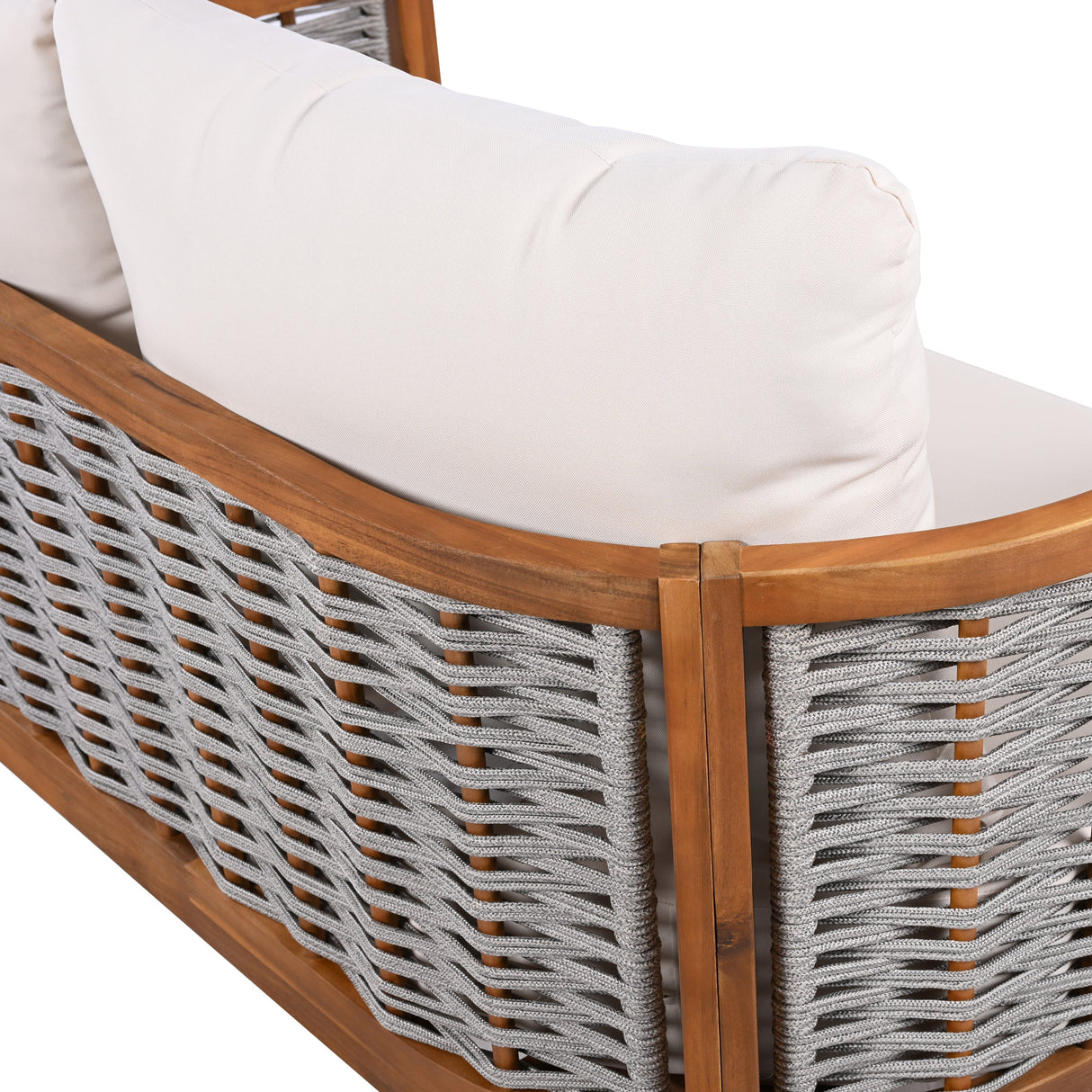 Outdoor Unique Tub Design 4-Seat Sofa Set with Woven Rope