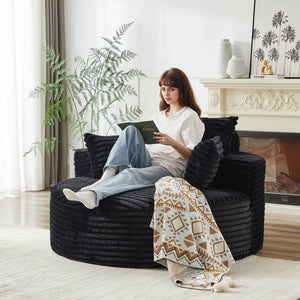 Fluffy Modern Sleeper Chair in Corduroy