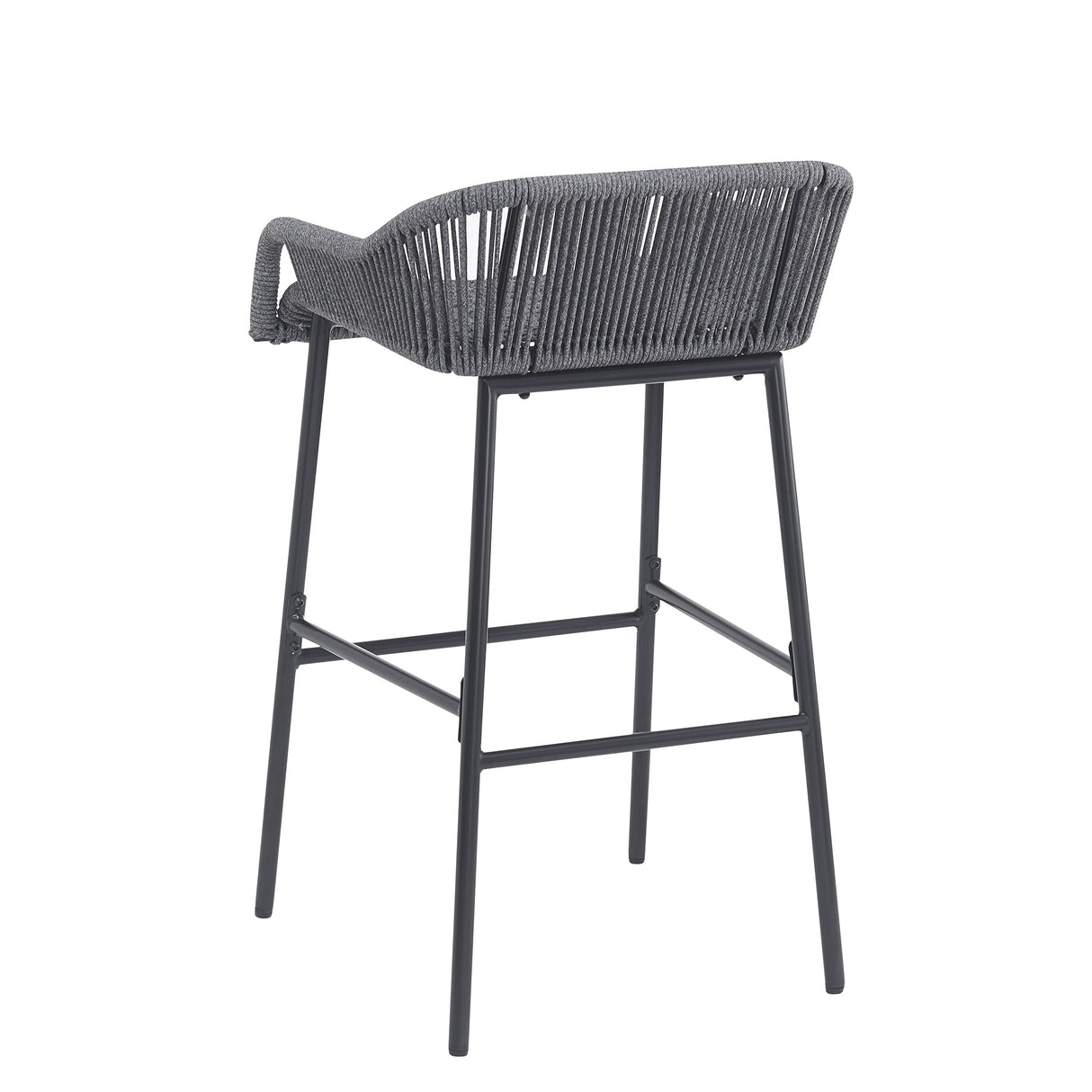 La Push Outdoor Patio Dark Gray Rope Barstool (Set of 2)