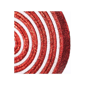 27" Glitter Lollipop Spray: Red & White