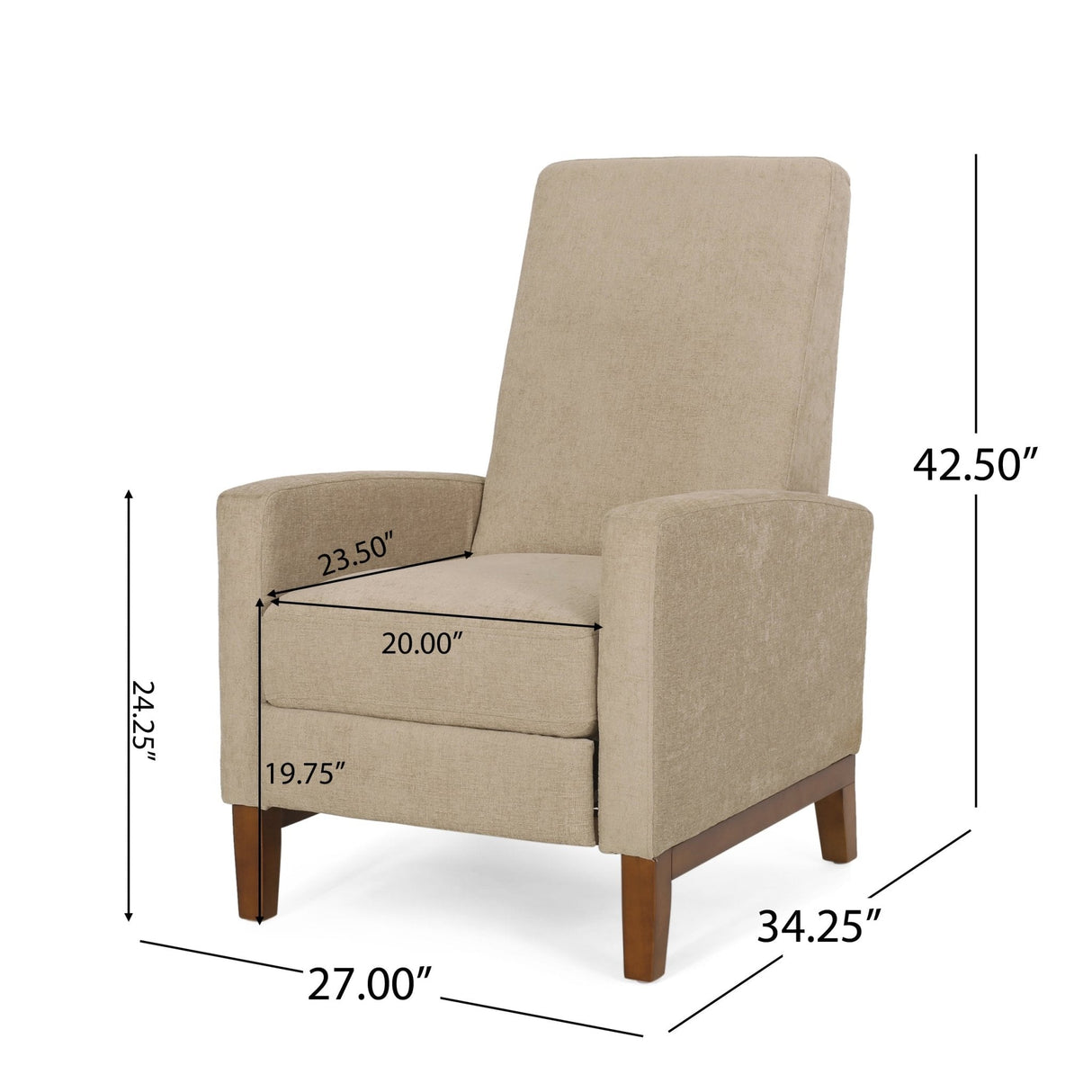 27'' Wide Wood Hand Manual Club Recliner - Tuesday Morning - Chairs