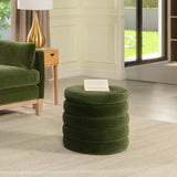 Fuji-19'-Oversized-Round-Storage-Ottoman,-Olive-Green-Performance-Velvet-